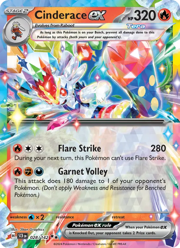 Cinderace ex — Stellar Crown card #028