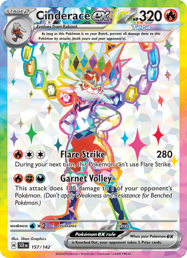 Cinderace ex — Stellar Crown card #157